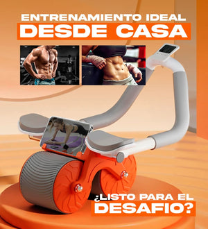 🔥 Rueda Abdominal Completa – Monitor Digital, Rebote Automático y Soporte Celular